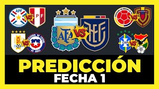 Análisis y Predicción Fecha 1 Eliminatorias Sudamericanas Mundial 2026  Tabla de Posiciones ⚽🏆 [upl. by Cyndy798]