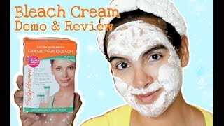 Facial Hair Bleach Cream DemoReview  Sally Hansen Creme Hair Bleach Kit Extra Strength [upl. by Aicella987]