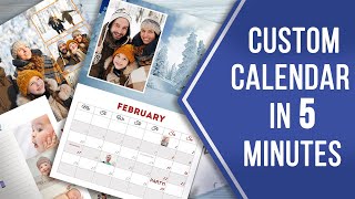 How to Make a Custom Calendar With Pictures 📅 Awesome Design In a Minute [upl. by Enialem]