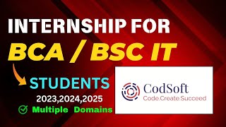 Online Internship for BCA BSc Graduates 2024  internship for college students 2024 [upl. by Ydnar605]