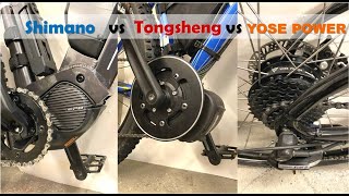 Sähköpyörän moottoreiden erot🤔  Shimano EP8 vs Tongsheng TSDZ2b vs Yose Power [upl. by Hallimaj384]