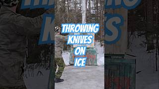 Slipping and Sliding on ICE Throwing Knives [upl. by Tomaso]