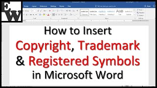 How to Insert Trademark Copyright and Registered Symbols in Microsoft Word [upl. by Hareenum636]