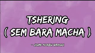 Tshering  sem bara macha   Jigme Norbu Wangdi  lyric video  mv yeshilhendupfilms [upl. by Allekim]