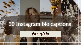 50 Instagram Bio Ideas for Girls  Aesthetic bio ideas  Caption for girls  Instagram captions [upl. by Poulter]