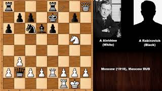 Alexander Alekhine vs Abram Rabinovich  Moscow 1918 [upl. by Norej]