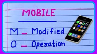 Mobile Ka Full FormFull Form Of Mobile [upl. by Iaka]