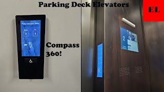 EPIC amp NEW Otis Compass 360 Gen3 MRL Traction Parking Elevators  110 East Charlotte NC [upl. by Hartmann]