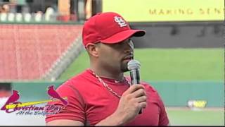 Albert Pujols shares his testimony at Christian Day at the Ballpark in St Louis MO [upl. by Holtz]