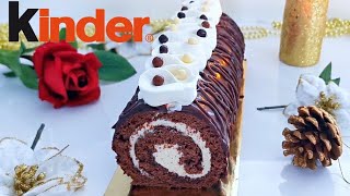 Gâteau roulé chocolat façon KINDER DÉLICE  Recette facile et rapide [upl. by Ahsiekel]