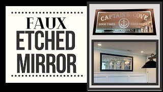 DIY Faux Etched Mirror Using Etched Glass Vinyl  High End Look on a Budget [upl. by Leahciam]