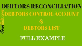 Debtors Reconciliation  Debtors Control Account and Debtors List  Full Example [upl. by Shargel]