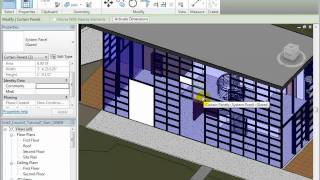 Revit Architecture  Selecting Curtain Panels and Panel Types [upl. by Ailedua]