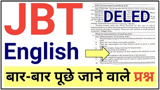 jbt english important questions  deled important questions  jbt entrance exam 2025 [upl. by Barde920]