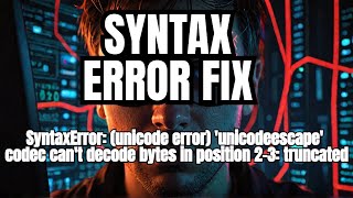 SyntaxError unicode error unicodeescape codec cant decode bytes in position 23 truncate escape [upl. by Scornik]