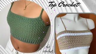 🌈Crop Top o Blusa a Crochet para Niñas Con Indicaciones para Diferentes Tallas Verano PASO A PASO❣ [upl. by Elaen556]