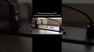 Marsail L Shaped Computer Desk with Monitor Raiser amp Printer Stand [upl. by Aieka]