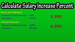 How To Calculate Find Salary And Hourly Pay Increase Percentage  Percent Increase In Pay Salary [upl. by Ariaet842]