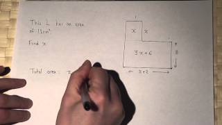 Algebra and area  expressions for area in terms of x [upl. by Lladnik178]