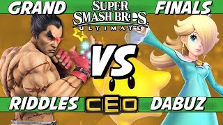 CEO 2023  Riddles Kazuya vs Dabuz Rosa Grand Finals  Smash Ultimate [upl. by Wallinga]