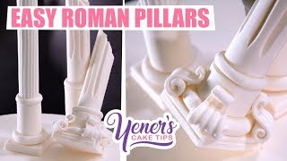 EASY Sugar ROMAN PILLARS Tutorial  Yeners Cake Tips with Serdar Yener from Yeners Way [upl. by Cristie]