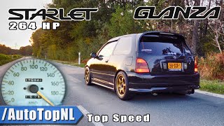 264HP Toyota Starlet Glanza BIG TURBO 100200kmh DRAGY GPS by AutoTopNL [upl. by Oliviero966]