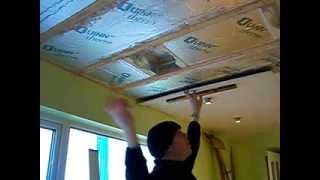 How to fit plasterboard to a ceiling by yourself [upl. by Lagas]