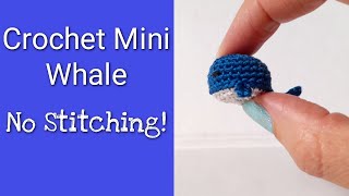 Crochet Mini Whale  NO Stitching  Micro Crochet Whale [upl. by Esme555]