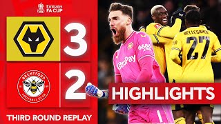 Cunha Extra Time Winner  Wolves 32 Brentford  Highlights  Emirates FA Cup 202324 [upl. by Amarillis]