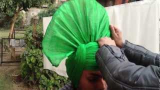 HOW TO TIE BHANGRA TURBAN RIFAC INDIA Rhythms International Folk Art Club [upl. by Tynan]