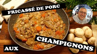 Fricassée de porc aux champignons  Recipe for pork fricassee with mushrooms [upl. by Valida]