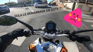 MOTARDE  DÉMARRAGE EN COTE 😱  MOTOVLOG 6  JO LA MOULE [upl. by Pepillo415]