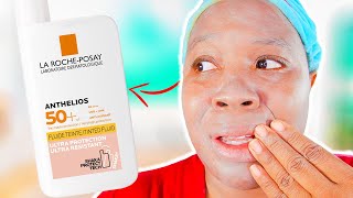 La RochePosay Mineral Tinted Sunscreen Worth the Hype 🤔 Tinted Mineral Sunscreen on DARK SKIN [upl. by Elvia]