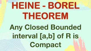 Heine Borel theorem  Compact set  Real analysis  NBD  Metric Space  Topology  Compactness [upl. by Joletta549]