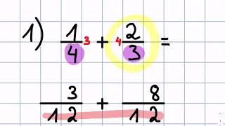 Ungleichnamige Brüche addieren Übung [upl. by Oppen]