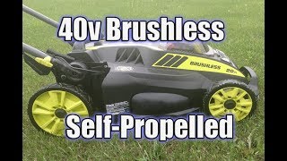 RYOBI 40V 20quot Self Propelled Lawn Mower Review  RY40190 [upl. by Ainex]