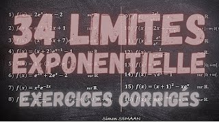 34 LIMITES de fonctions  Exponentielle  Exercices corrigés BAC [upl. by Emerald]