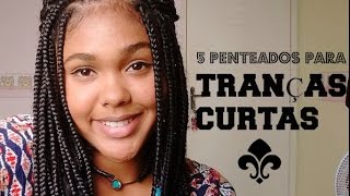 5 PENTEADOS PARA TRANÇAS CURTAS BOX BRAIDS [upl. by Yeldnarb]