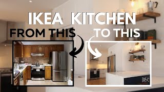 Beautiful IKEA Kitchen Before and After  White Kitchen [upl. by Uticas737]