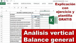 Análisis Vertical del Balance General Ejercicio con interpretación y excel para descargar GRATIS [upl. by Reace]