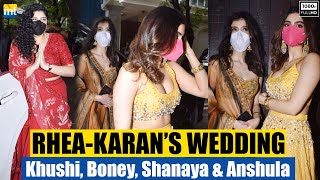 Rhea Kapoor amp Karan Boolanis Wedding Khushi Kapoor Shanaya Kapoor Anshula at Anils house [upl. by Tioneb]