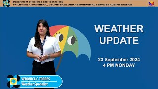 Public Weather Forecast issued at 4PM  September 23 2024  Monday [upl. by Capriola828]