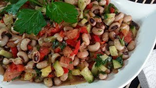 سلطة اللوبيا بالخضراوات  Salad cowpea with vegetables [upl. by Molini]