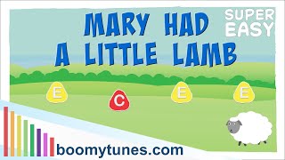 Mary Had a Little Lamb SUPER EASY â€“ BOOMWHACKERS amp BELLS Play Along [upl. by Shandeigh]