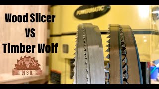 Bandsaw Resaw Blade Comparison Timber Wolf BiMetal vs Highland Woodworking quotWood Slicerquot [upl. by Killigrew]