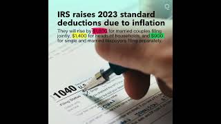 IRS Raises 2023 Standard Deduction Tax Brackets Due to Inflation [upl. by Ynnel]