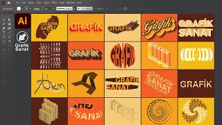 Tipografi Yazı Tasarımları Yapıyoruz  Adobe illustrator dersleri [upl. by Orms]