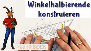 Winkelhalbierende konstruieren  mit Zirkel und Lineal  für Tangenten Konstruktionen [upl. by Wilkinson]