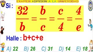 Examen Admisión a la Universidad CALLAO Razones y proporciones Solucionario UNAC [upl. by Isahella]