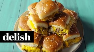 How To Make PullApart Cheeseburger Sliders  Delish [upl. by Inavoy683]